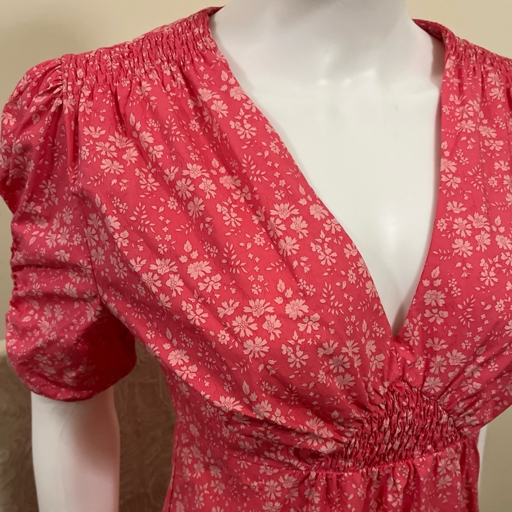 LIBERTY FABRIC x Topshop Pink Floral Cotton Day Cottagecore Country Play Dress 6 - Picture 6 of 10